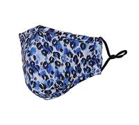 Lavable Réutilisable 3 Couches Coton Tissu - Bleu et Blanc - Imprimé Léopard, One Size Fits Most