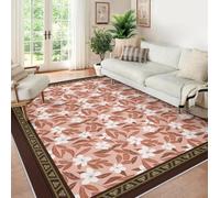 Lavable Tapis 140x200 William Morris Area carpette for Salon Blue White Acanthus Leaf Soft Descente de lit botanique antiderapant Bas Poil Moderne Chambre Cuisine Bebe Office Salle a Manger Indoor