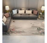 Lavable Tapis 180x270 Area carpette for Salon Chambre Salle a Manger Japanese Landscape Soft Faux Wool Bebe Descente de lit Neutral Beige Bas Poil Vintage Dorm Kids Playroom antiderapant