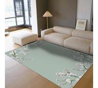 Lavable Tapis 80x150 Sage Green Area carpette Large antiderapant Minimal Floral Salon Descente lit Soft Vintage Print Distressed Oriental Farmhouse for Salle Manger Chambre Dorm Office Home Decor