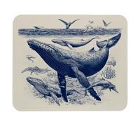 Lavable Tapis de Bureau Mammifères Marins à Motif personnalisé Mignon en Caoutchouc antidérapant avec Baleines Souris de Bureau Souris de Gaming 25x30cm pour PC,Souris,Bureau