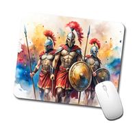 Lavable Tapis de Souris Aquarelle des Spartans grecs Mouse Pad Souris de Gaming 25x30cm pour Les capteurs de Jeu,Claviers,PC
