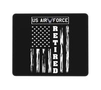 Lavable Tapis de Souris de Jeu, Drapeau américain des Forces armées américaines à la Retraite, Antidérapante Tapis de Souris, Mousepad, 25X30cm, Ordinateur, Claviers, PC