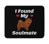 Lavable Tapis de Souris d'Ordinateur, J'Ai trouvé Mon âme sœur Chow Chow Pare Cute Doggo Enthusiast Graphic Mousepad Portable Tapis de Souris Gaming pour Joueurs Professionnels PC