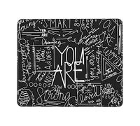 Lavable Tapis de Souris d'Ordinateur, Tu ES Noir Citation inspirante Positive Souris de Gaming Base en Caoutchouc Tapis Souris pour Ordinateur PC Jeux