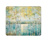 Lavable Tapis de Souris Gaming, Arbres pittoresques du lac Birch Tree Gaming Mousepad Confort Tapis de Souris de Jeu pour Les capteurs de Jeu PC Souris