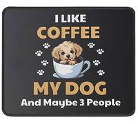 Lavable Tapis Souris, C'est drôle, J'aime Le café, Mon Chien et Peut-être 3 Personnes Mouse Pad Confort Tapis de Souris Gaming pour Claviers Souris Ordinateur