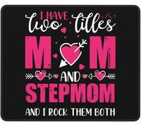 Lavable Tapis Souris, J'Ai Deux titres : Maman et Belle-mère. Je Les Assume pleinement., résistant à Usure Tapis de Souris d'Ordinateur, Mousepad, 25X30cm, Bureau, Souris, Ordinateur