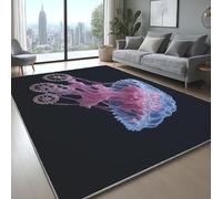 lavables en Machine Tapis Aquarelle Fantastique MéDuses Antidérapante Doux Tapis Moelleux à Poils pour Salon Chambre Couloir Chambre d'enfant et Bébé Couleur, 120 x 160 cm