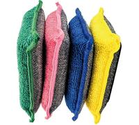 Lavables Lot de 4 Éponges Lavables et Durables Pack Économique Double Action : Côté Microfibre pour Essuyer Lavables
