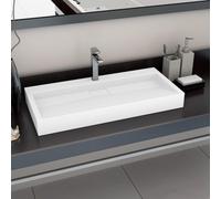 Lavabo 120x46x11 cm Fonte Minérale Lave-Mains Vasque Salle de Bain vidaXL