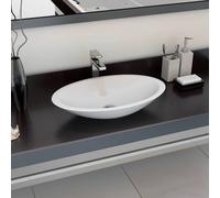 Lavabo 59,3x35,1x10,7 cm Fonte minérale/marbre Blanc