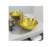 vidaXL Lavabo 32,5 x 14 cm Céramique Doré