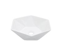 vidaXL Lavabo lave-mains vasque à poser 41 x 36,5 x 12 cm céramique blanc