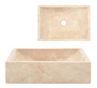 Lavabo 45x30x12 cm marbre crème brillant
