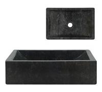 vidaXL Lavabo de coiffeuse en marbre brillant noir 45 x 30 x 12 cm