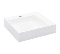 Lavabo 50x50x12,3 cm Fonte minérale/marbre Blanc