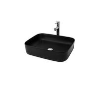 ML-Design Lavabo en Céramique Noir Mat, 510x405x135 mm, Vasque à Poser Rectangulaire, Lave-Mains Moderne, Cuvette avec Trou d'Évacuation, sans Mitigeur et Matérial de Montage, Évier pour Salle de Bain