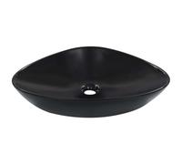 vidaXL Lavabo triangulaire à poser 58,5 x 39 x 14 cm Céramique Noir