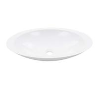 Lavabo 59,3x35,1x10,7 cm Fonte Minérale Marbre Blanc | Design tendance, facile à nettoyer, pour salle de bain, salle d'eau, vestiaire, drain non inclus