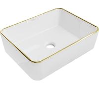 Mexen Catia vasque à poser 48 x 37 cm, blanc/or bord doré - 21314805 21910 5907709156883