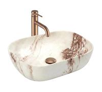 Lavabo À Poser Rea Belinda Marrone Matt Beige 46,5X33X13,5Cm