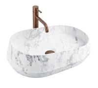 Rea Dune lavabo 59x38 cm à poser gris/pierre mat REA-U3538