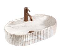 Lavabo À Poser Rea Marcela 60 Kallisto Beige 50X36X13 5Cm