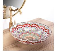 Rea Peru lavabo 42x42 cm ronde à poser brillant REA-U6031