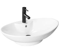Rea Sanitär – Lavabo à poser Rose en céramique blanche ovale 66 x 44 cm