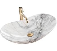 Lavabo À Poser Rea Royal Granit Shiny White