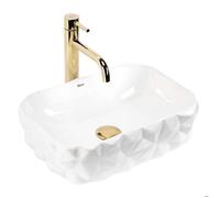 Rea Zamia lavabo 43x30 cm rectangulaire à poser blanc brillant REA-U3537