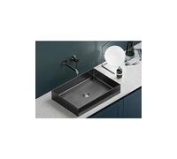 Lavabo à poser SATURN 55x38x10 cm en acier inoxydable métallisé