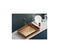 Lavabo à poser SATURN 55x38x10 cm en acier inoxydable rose gold
