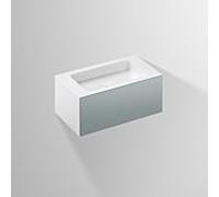 Alape WP.Folio2 Plan de toilette, 804x350x450mm, meuble sous vasque 1 tiroir Ã sortie totale, vasque sans trou pour robinet, 515551, Couleur (avant/corps): Laque mate soyeuse Gris fossile - 5155510000