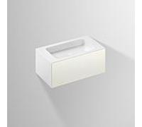 Alape WP.Folio2 Plan de toilette, 804x350x450mm, meuble sous vasque 1 tiroir Ã sortie totale, vasque sans trou pour robinet, 515551, Couleur (avant/corps): LaquÃ© blanc satinÃ© - 5155514000