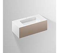 Alape WP.Folio3 Plan de toilette, 1004x350x500mm, meuble sous-lavabo 1 tiroir à sortie totale, plan de toilette avec trou pour robinet, 5156811000, Couleur: Laque satin pierre de lune