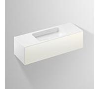 Alape WP.Folio6 Plan de toilette, 1254x350x450mm, Meuble sous-lavabo 1 tiroir Ã sortie totale, Plan de toilette sans trou pour robinet, 515751, Couleur (avant/corps): LaquÃ© blanc satinÃ© - 5157514000