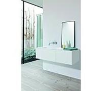 Alape WP.Folio8 Plan de toilette, 1254x350x450mm, meuble sous-lavabo 2 tiroirs, lavabo sans trou pour robinet, 515851, Couleur (avant/corps): LaquÃ© blanc satinÃ© - 5158514000