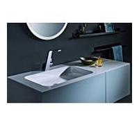 Alape WP.Folio7 Plan de toilette, 1254x350x500mm, meuble sous-lavabo 2 tiroirs, lavabo avec trou pour robinet, 5158810000, Couleur: Laque mate soyeuse Gris fossile