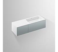 Lavabo Alape Folio 5159510000 1254 x 500 mm, à encastrer à droite, gris fossile, sans trou de robinetterie ni trop-plein