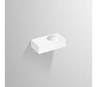 Lavabo Alape IC600H 4240200000 60 x 32,5 cm, blanc, avec trou de robinetterie et trop-plein, vasque à droite