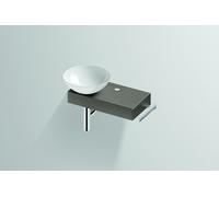 Alape Piccolo Novo, plan de toilette, L/H/P 555/400/320, vasque blanche, gauche, 1 trou pour robinet, console avec porte-serviettes, 52560000, Coloris: Gravier mat - 5256000084
