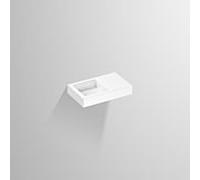 Lavabo Alape QS525 4273000000 525 x 325 mm, blanc, sans trou de robinetterie ni trop-plein, vasque à gauche