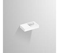 Lavabo Alape QS525 4274000000 525 x 325 mm, blanc, sans trou de robinetterie ni trop-plein, vasque à droite