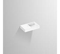 Lavabo Alape QS525H.R 4280000000 525 x 325 mm, blanc, avec trou de robinetterie, sans trop-plein, vasque à droite