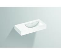 Lavabo Alape PR800.R. 4207300000 800 x 405 mm, blanc, sans trou de robinetterie, avec trop-plein, vasque à droite