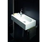 Lavabo Alape XXS450H.L 4295000000 450 x 236 mm, blanc, avec trou de robinetterie, sans trop-plein, vasque à gauche