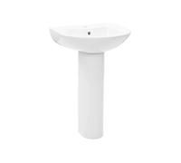 Lavabo autoportant avec socle en céramique blanc 52x44x19 cm