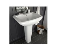 vidaXL Lavabo autoportant avec socle Céramique Blanc 580x470x200 mm